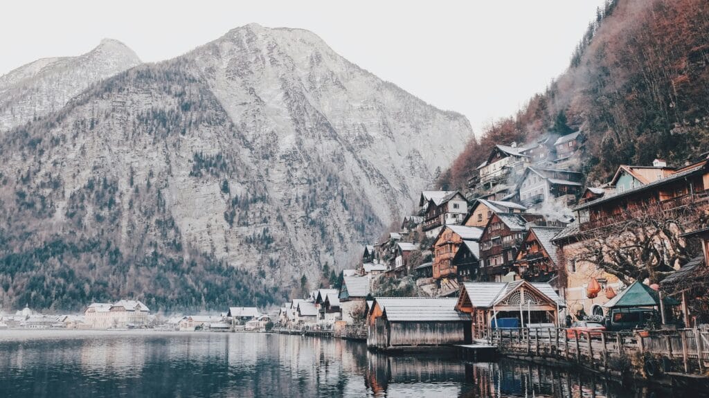 Austria – Hallstatt, mountains, houses